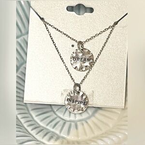 Sterling 925 Set of 2  Necklaces with Pendant Charms Dream & Inspire NEW